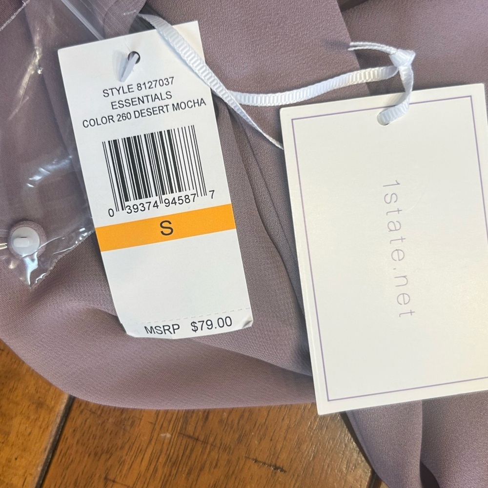 *NWT* 1.STATE Women’s Desert Mocha Cold-Shoulder Blouse, Size Small - Picture 11 of 12